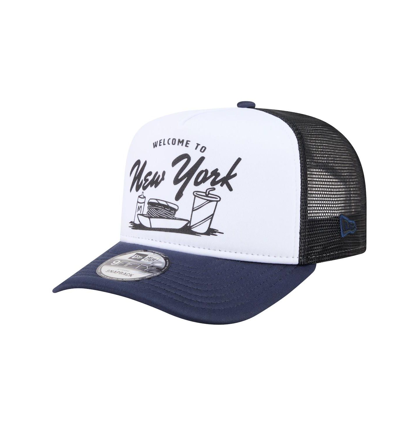 Мужская кепка New Era White/Navy New York Yankees Foodie A-Frame 9FIFTY Trucker Snapback Hat — фото 4