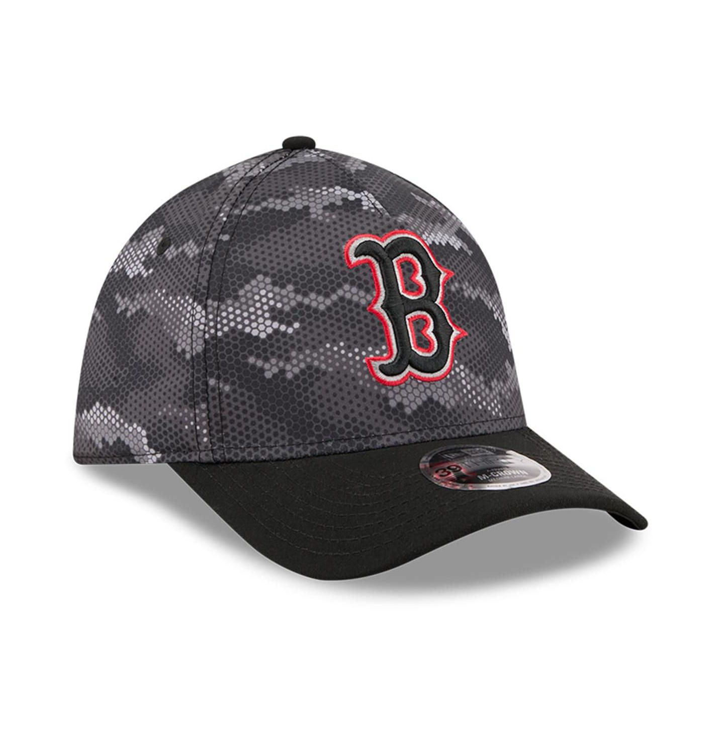 Мужская кепка New Era Black Boston Red Sox Camo 39THIRTY A-Frame Flex Hat — фото 4