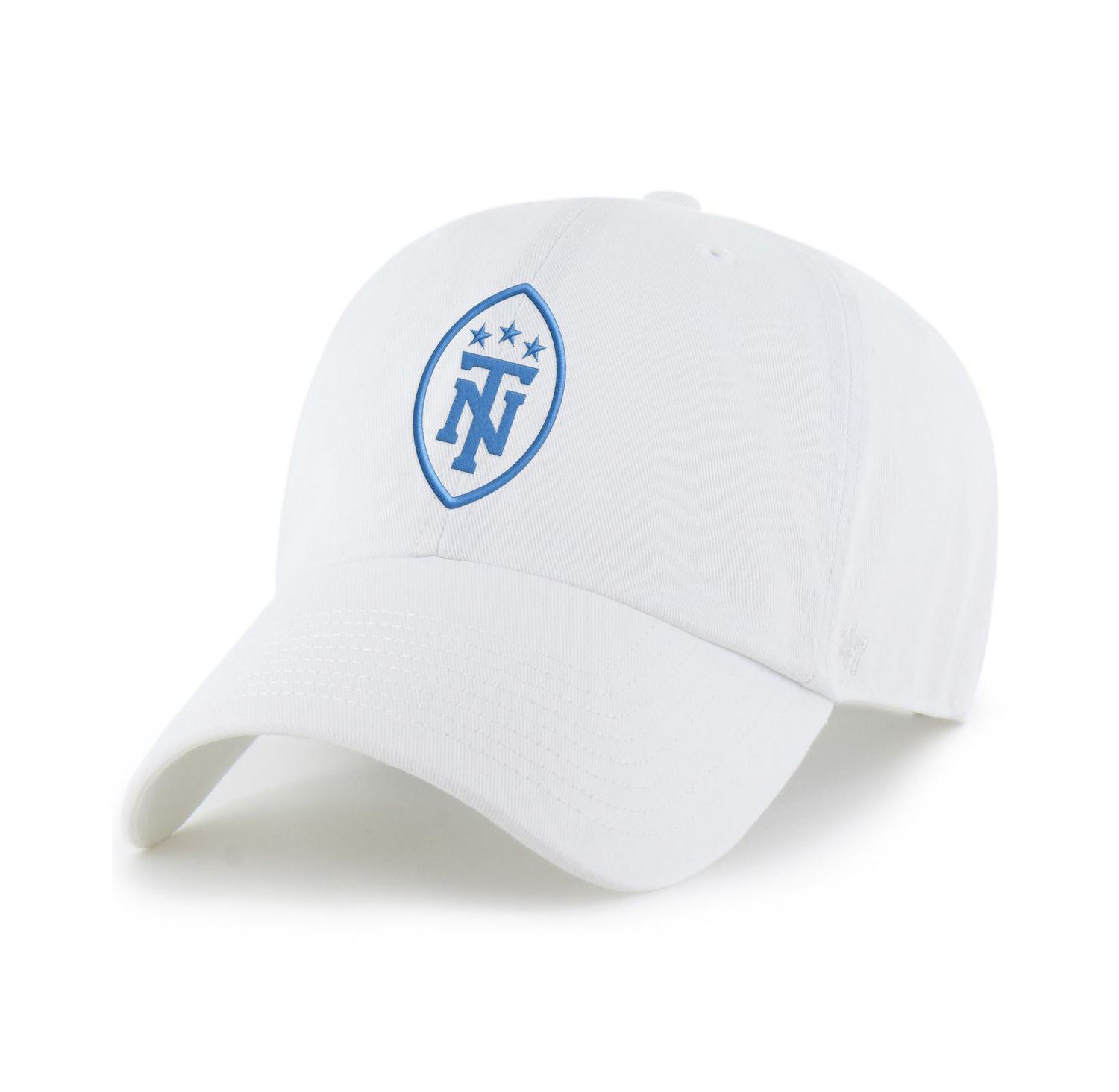 Men's White Tennessee Titans Secondary Logo Clean Up Adjustable Hat
