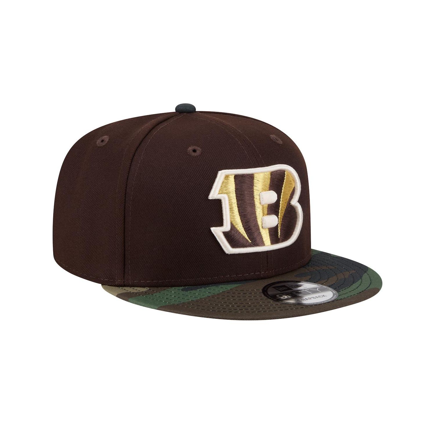 Men's Dark Brown Cincinnati Bengals Burnt Wood Camo 9FIFTY Snapback Hat