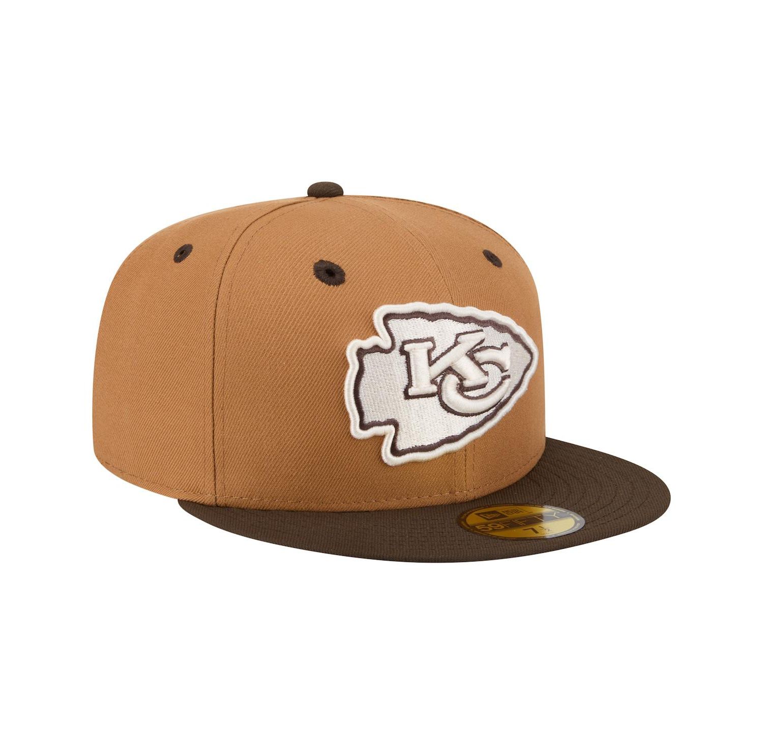 Men's Light Brown/Dark Brown Kansas City Chiefs Two-Tone Walnut 59FIFTY Fitted Hat