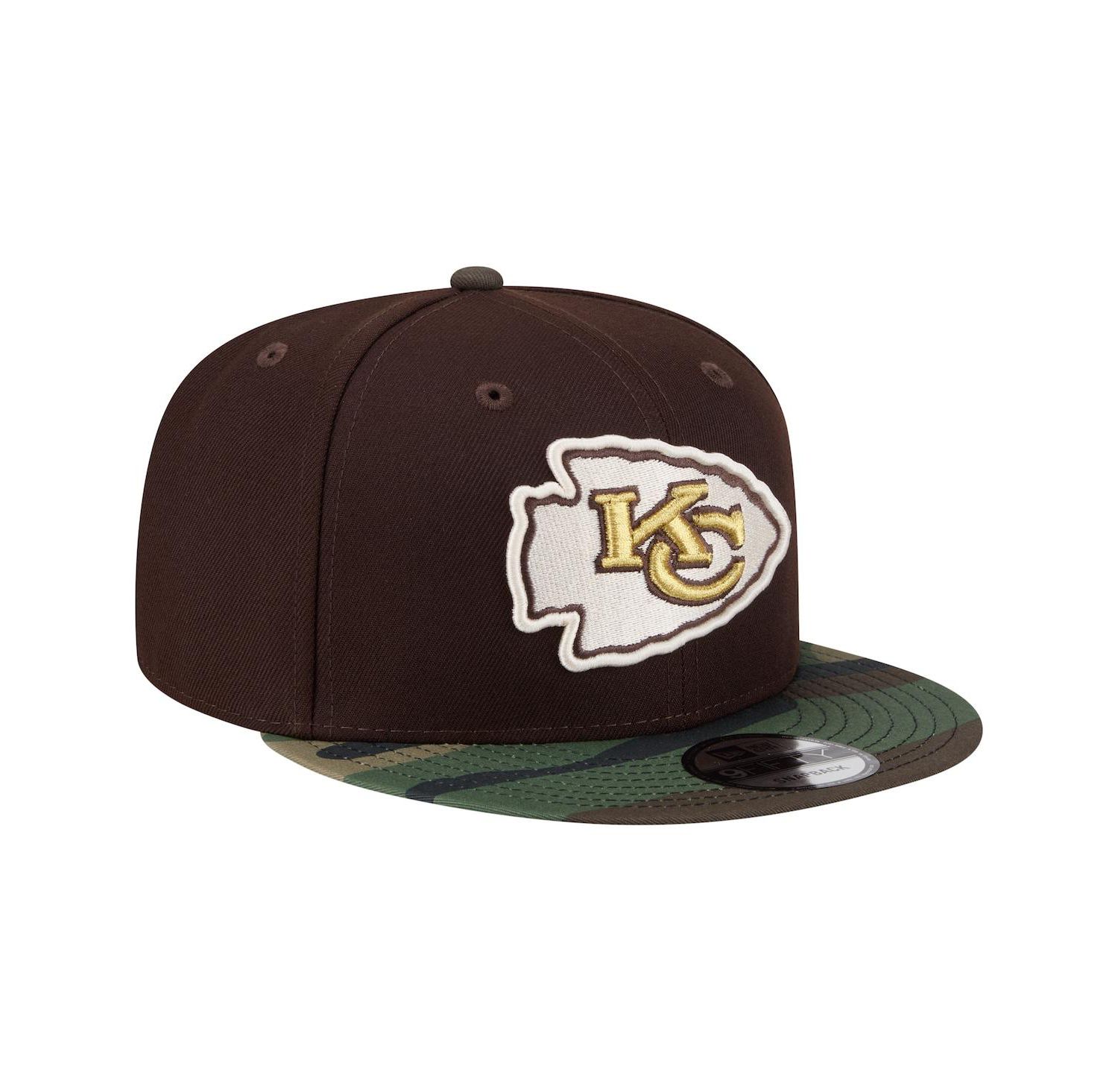 Men's Dark Brown Kansas City Chiefs Burnt Wood Camo 9FIFTY Snapback Hat