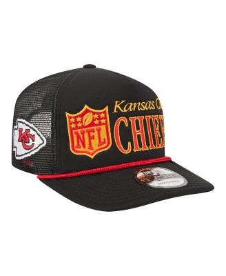 Men's Black Kansas City Chiefs Throwback Foam 19TWENTY Adjustable Hat