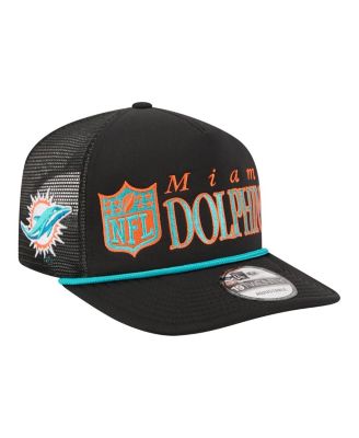 Men's Black Miami Dolphins Throwback Foam 19TWENTY Adjustable Hat