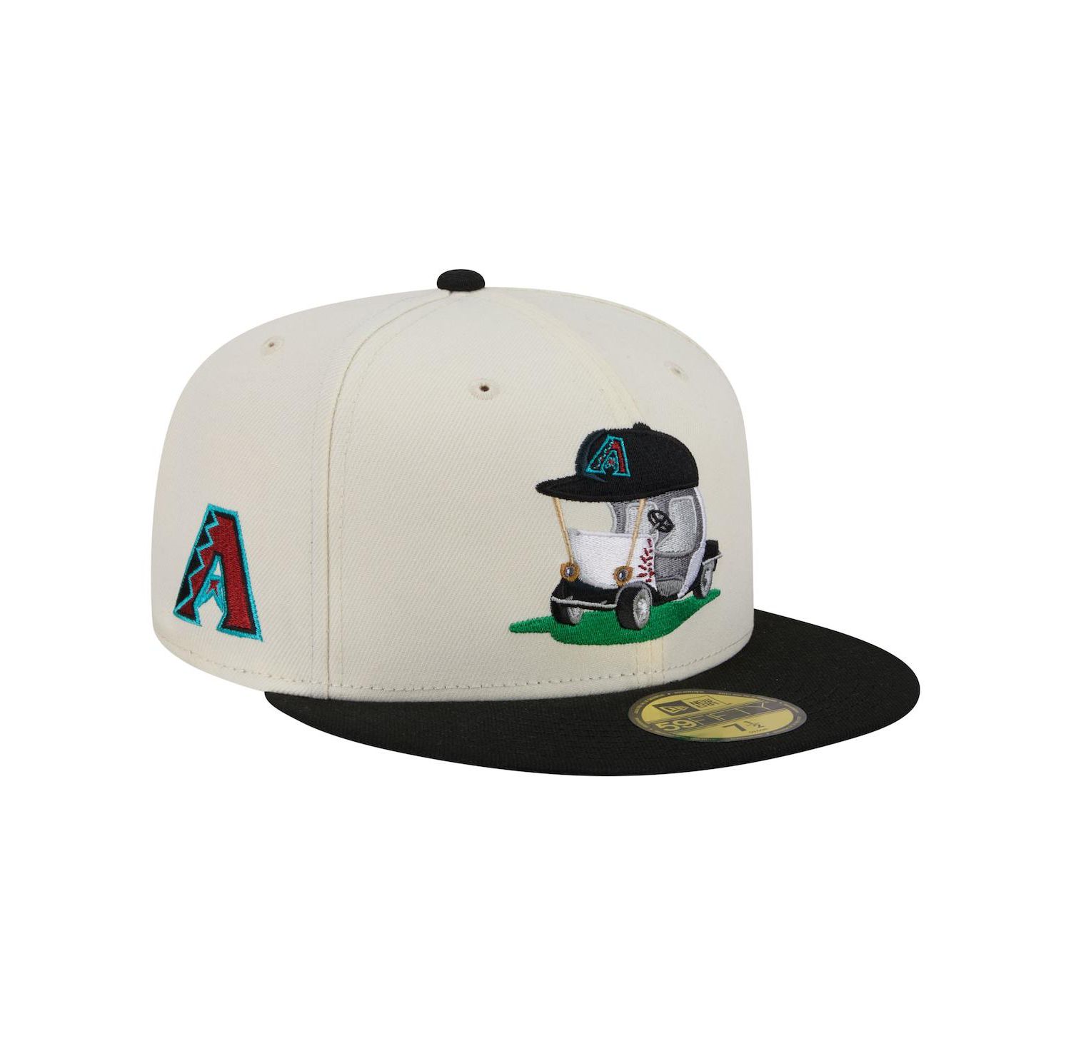 Men's Cream/Black Arizona Diamondbacks Bullpen Cart 59FIFTY Fitted Hat