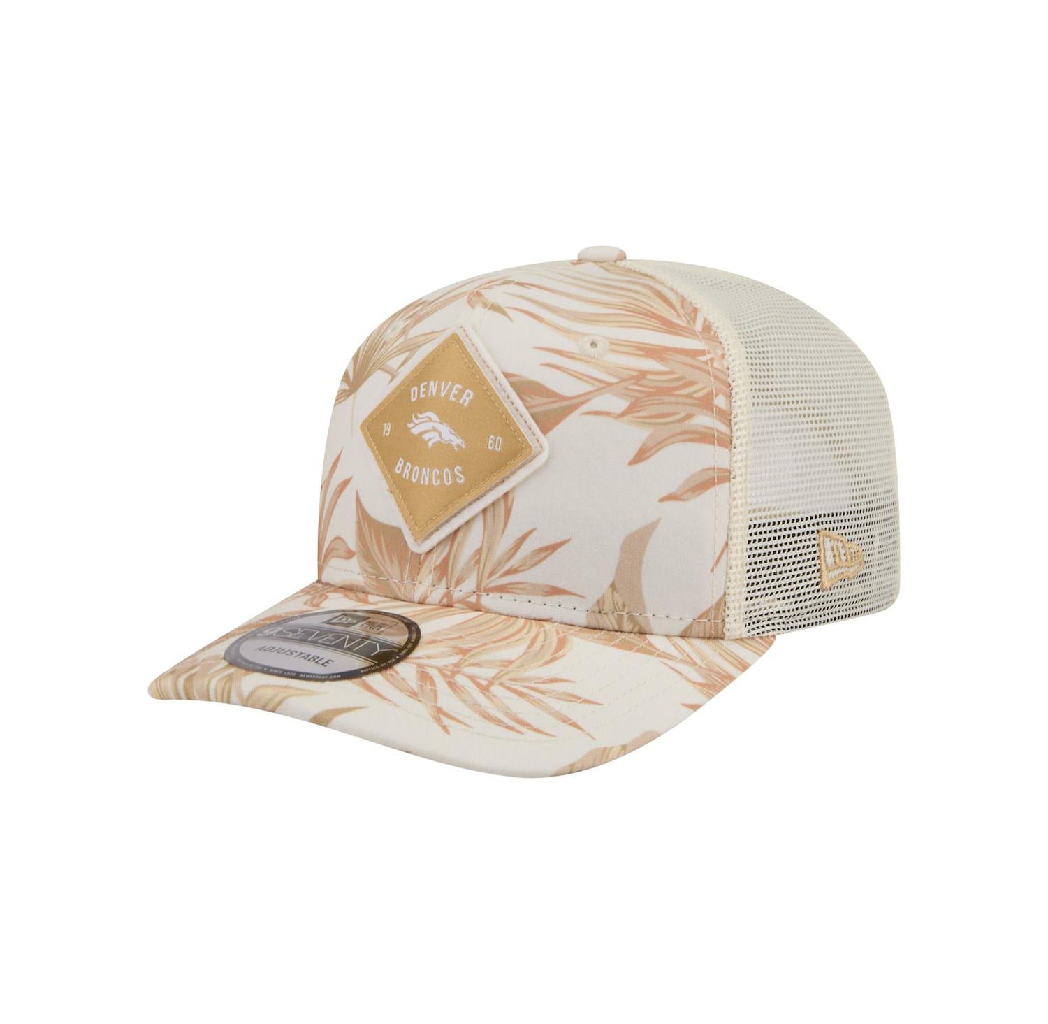 Men's Tan Denver Broncos Tonal Palm COOLERA 9SEVENTY Adjustable Trucker Hat