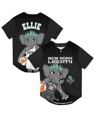Big Boys and Girls Black New York Liberty Mascot Friend Mesh Fashion Jersey