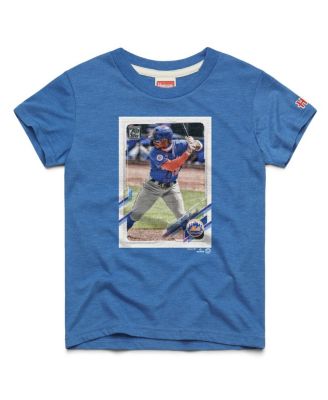 Big Boys and Girls Francisco Lindor Royal New York Mets Topps Baseball Card Tri-Blend T-Shirt