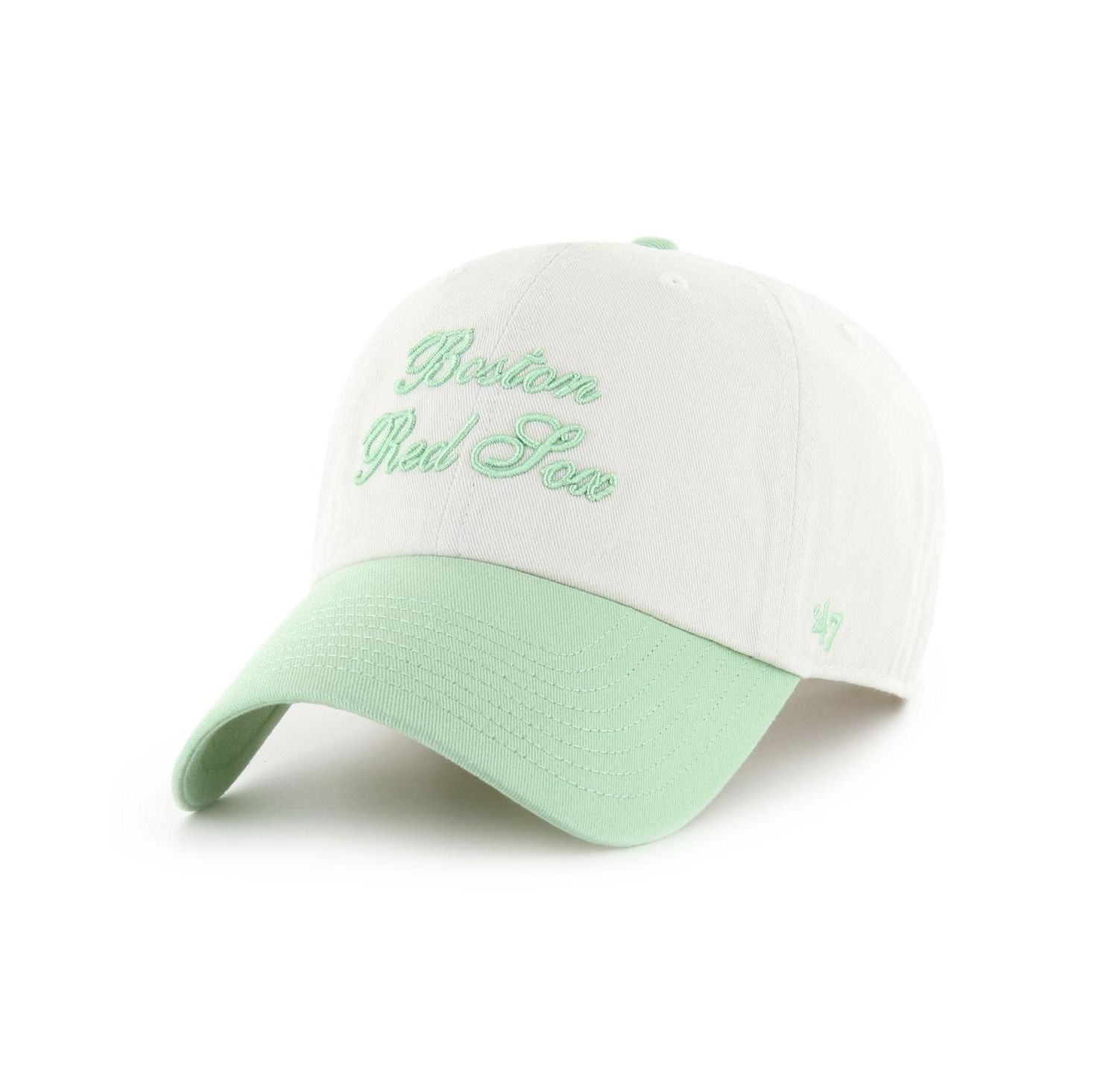 Women's White/Green Boston Red Sox Gelato Two-Tone Clean Up Adjustable Hat