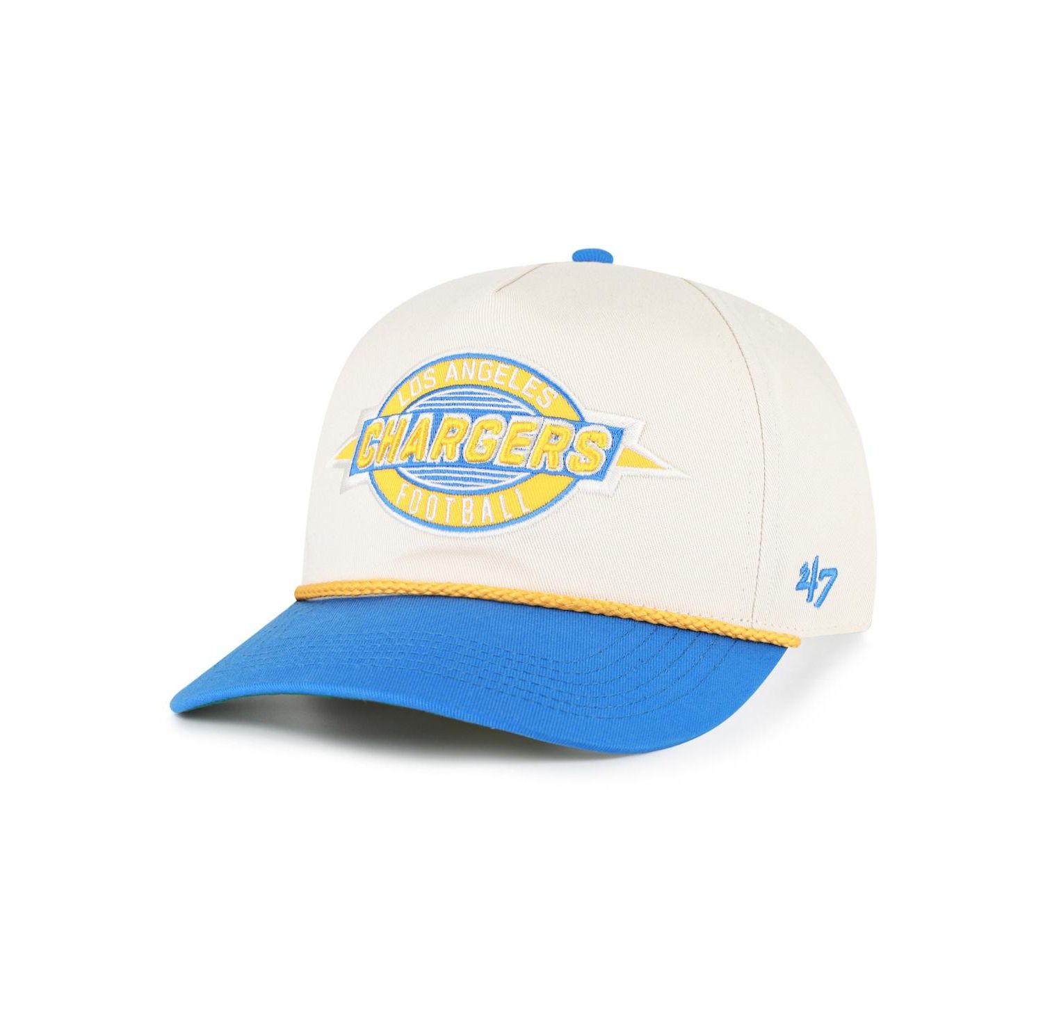 Men's Natural Los Angeles Chargers Frame Out Two Tone Hitch Adjustable Hat