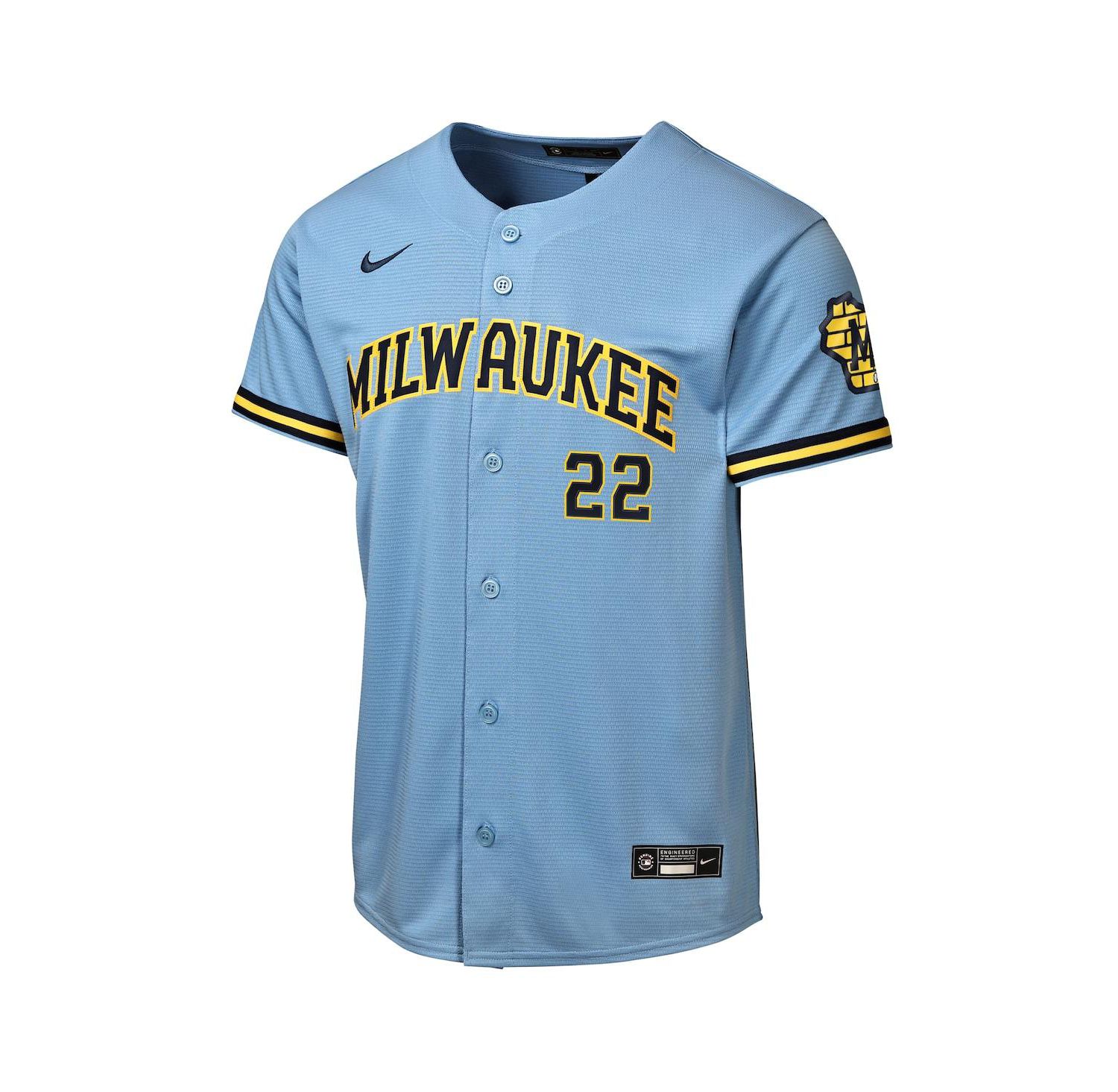 Big Boys and Girls Christian Yelich Powder Blue Milwaukee Brewers Road Stadium Jersey