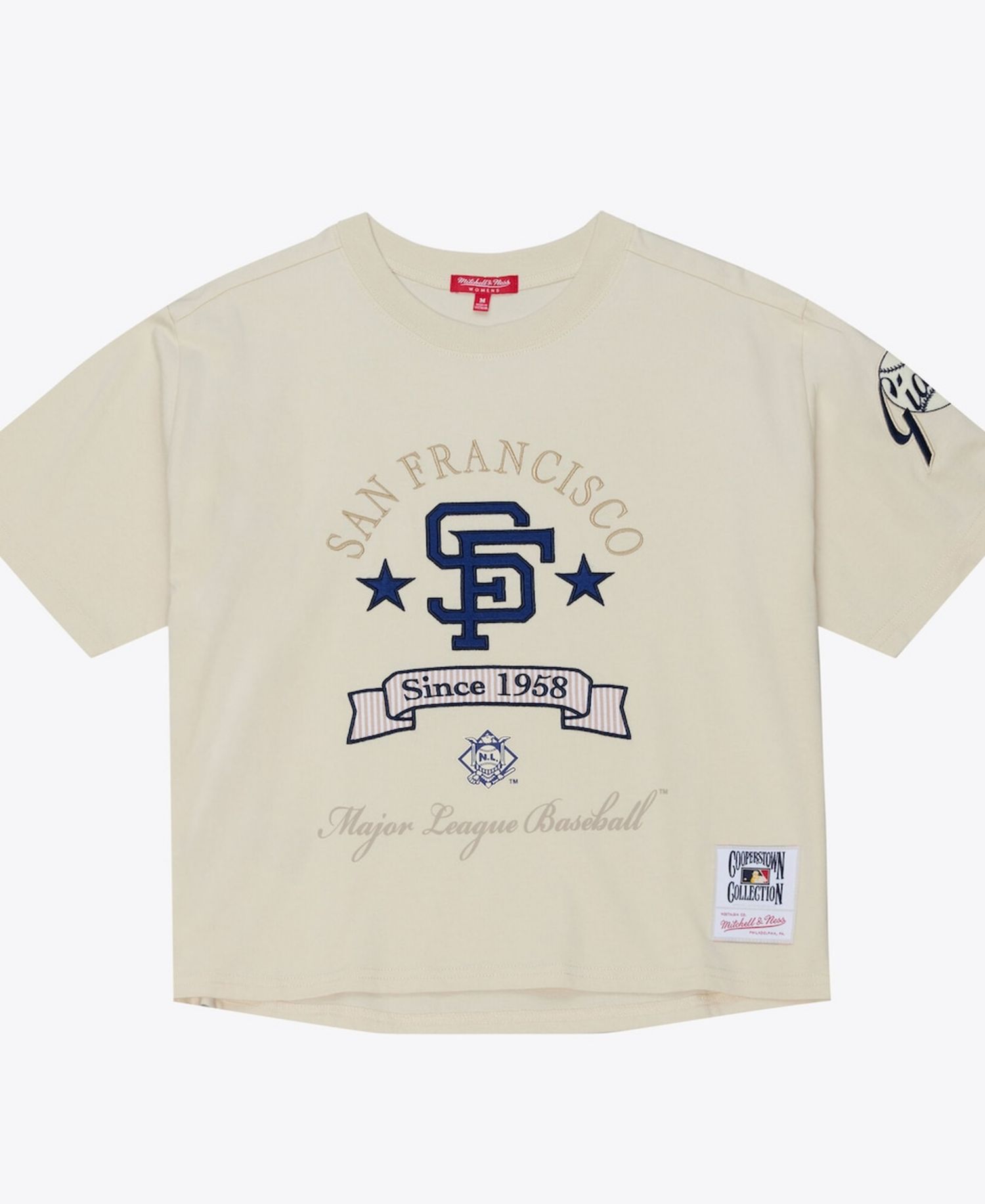 Women's Cream San Francisco Giants Cooperstown Yacht Rock Boxy Cropped T-Shirt