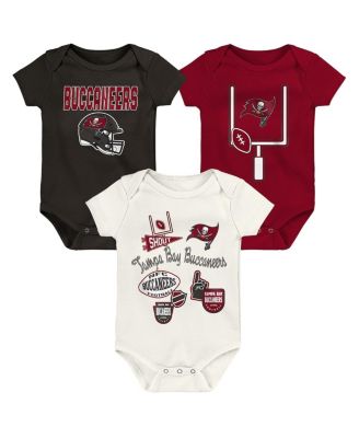 Boys and Girls 3 Piece Tampa Bay Buccaneers Littlest Player Bodysuit Set