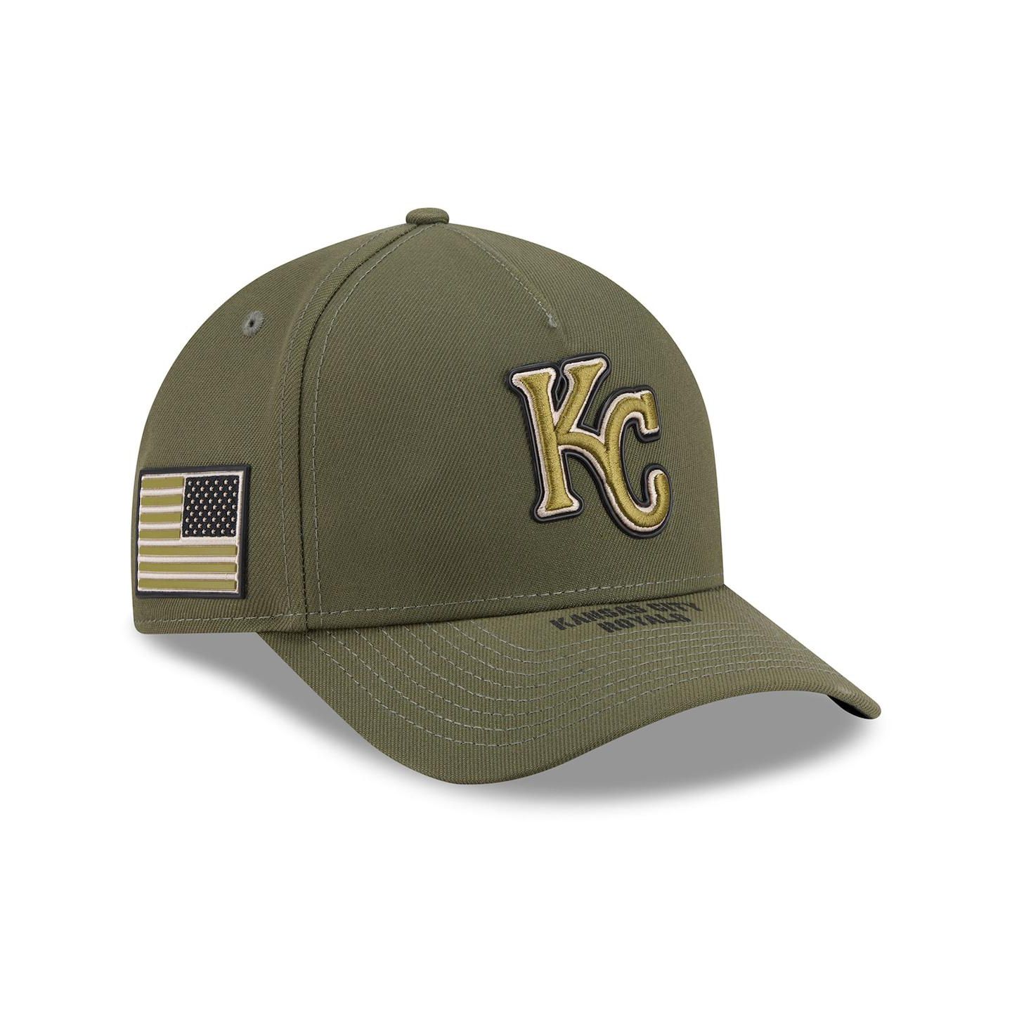 Детская кепка New Era Olive Kansas City Royals 2026 Armed Forces Day 9FORTY M-Crown Adjustable Hat — фото 1