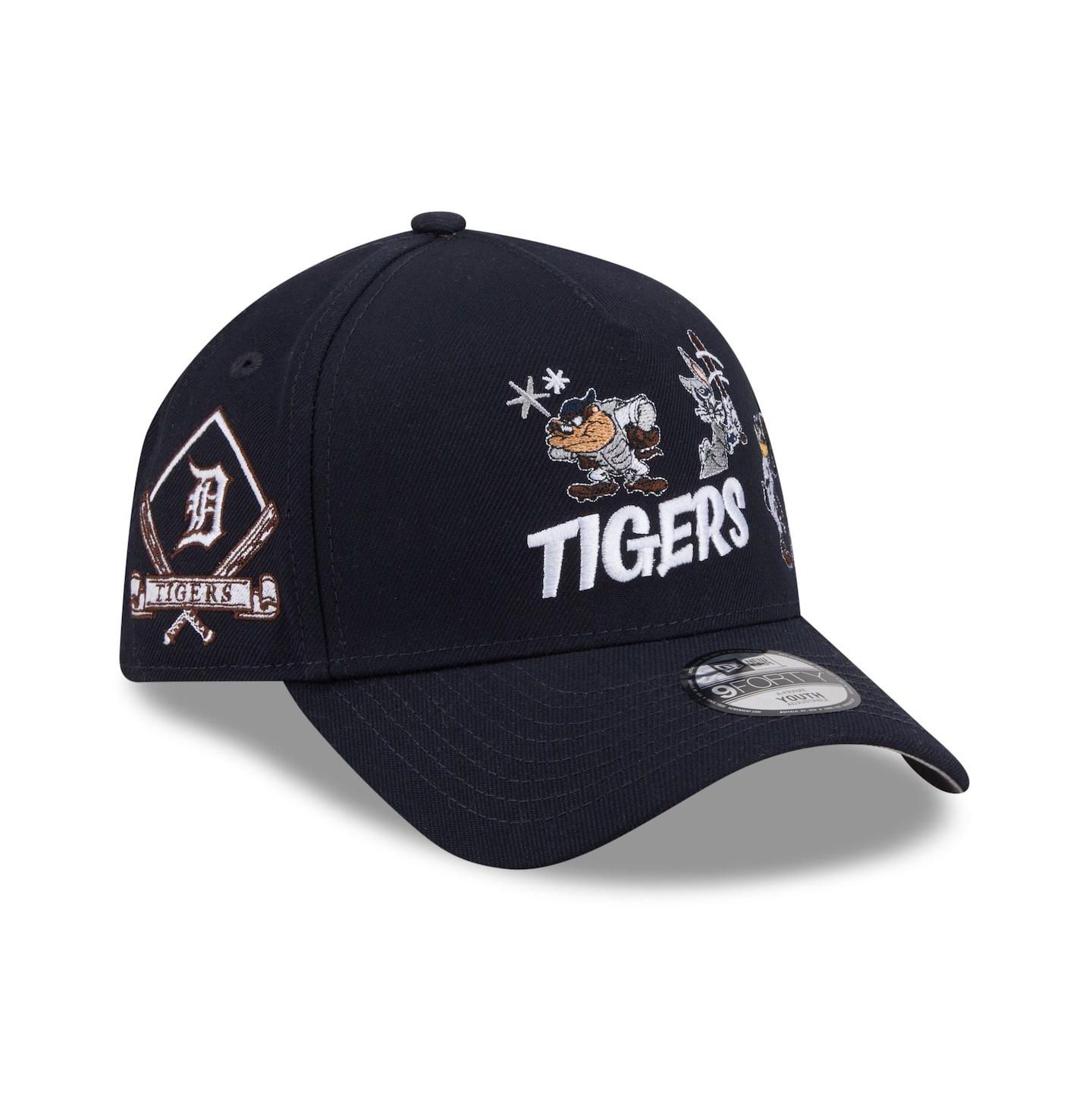 Детская кепка New Era Navy Detroit Tigers Looney Tunes A-Frame 9FORTY Adjustable Hat — фото 1