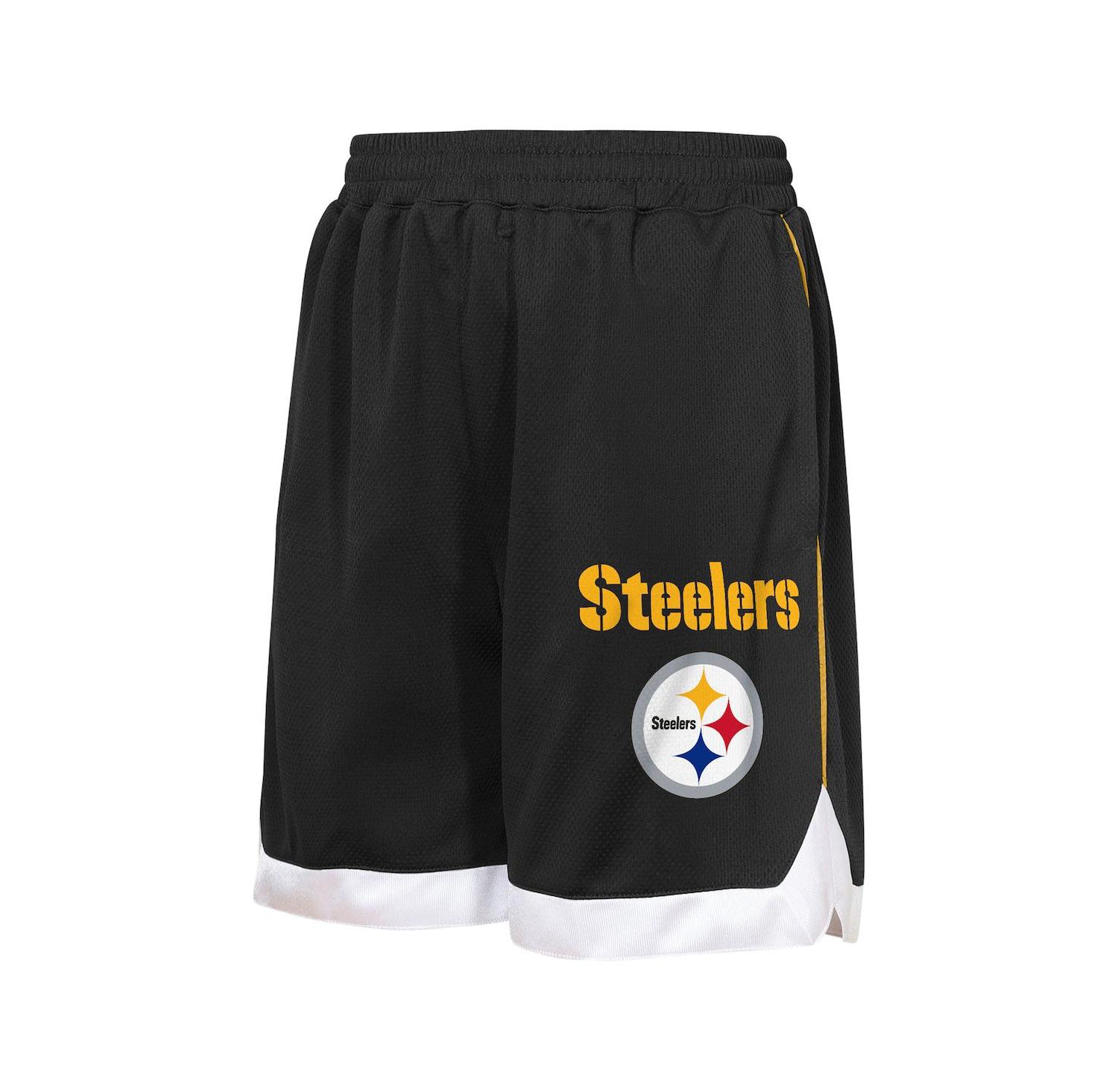 Big Boys and Girls Black Pittsburgh Steelers All Star Mesh Shorts