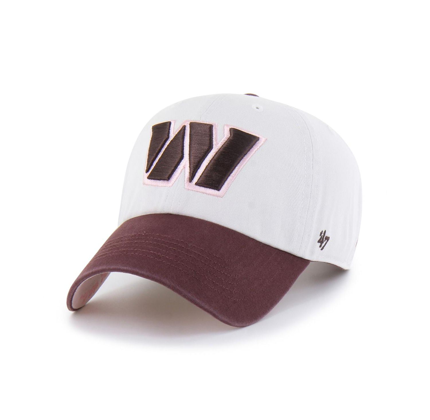 Men's and Women's Stone/Burgundy Washington Commanders Love Letter Clean Up Adjustable Hat