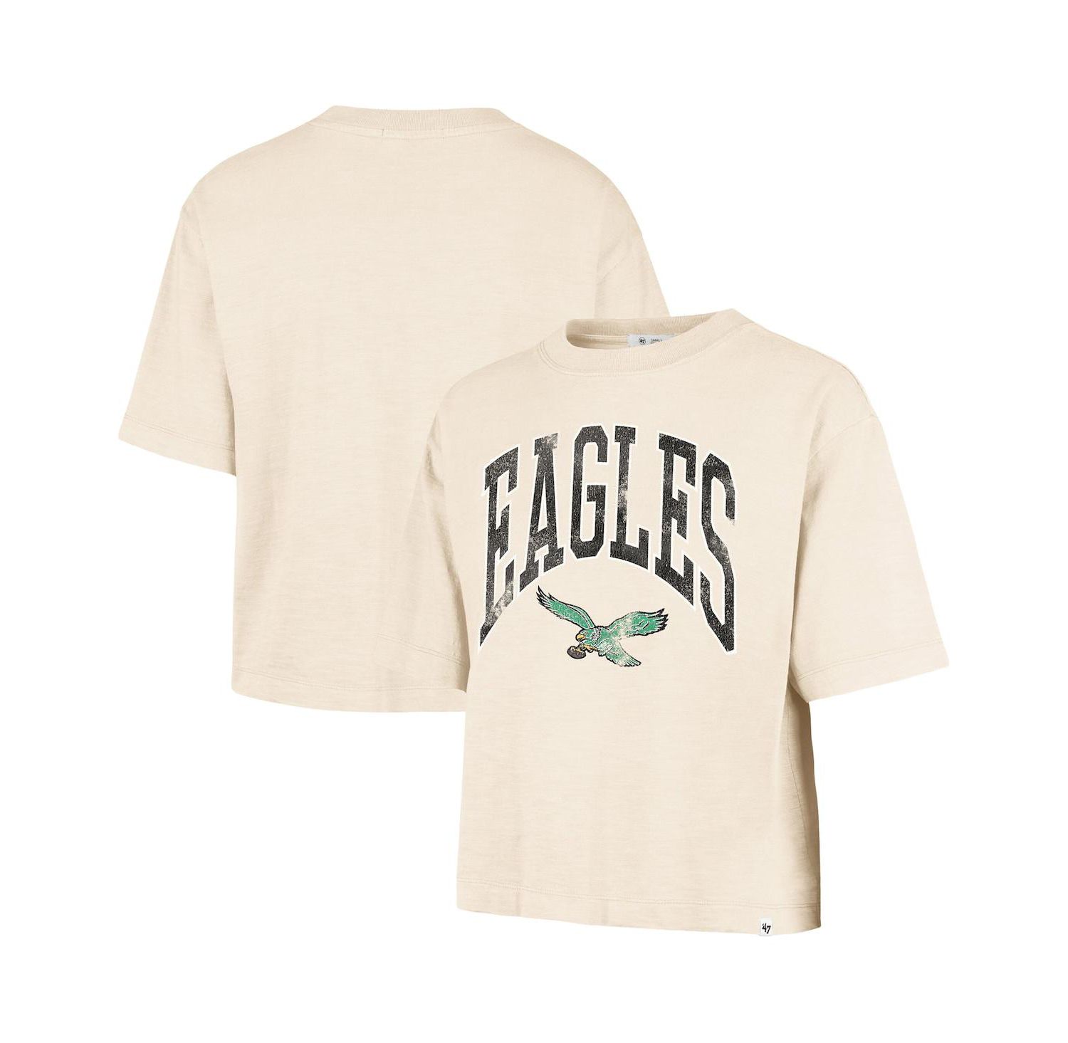 Women's Natural Philadelphia Eagles Cropped Mindi Slub T-Shirt