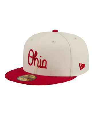 Men's Cream/Scarlet Ohio State Buckeyes Two-Tone Script 59FIFTY Fitted Hat