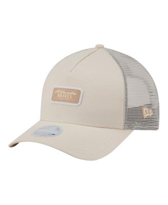 Women's Light Beige Atlanta Braves Tonal Patch 9FORTY M-Crown A-Frame Trucker Adjustable Hat