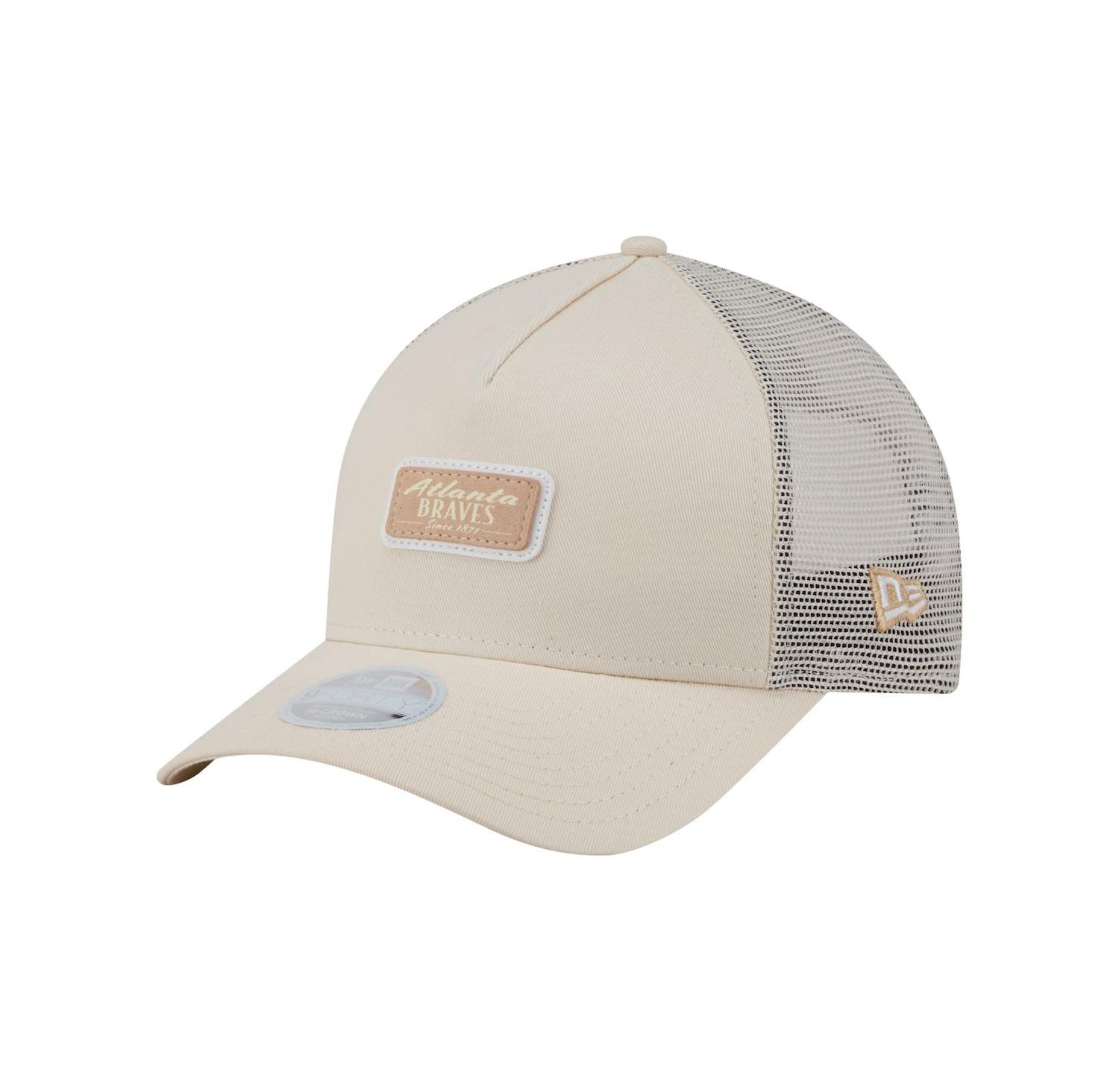 Women's Light Beige Atlanta Braves Tonal Patch 9FORTY M-Crown A-Frame Trucker Adjustable Hat