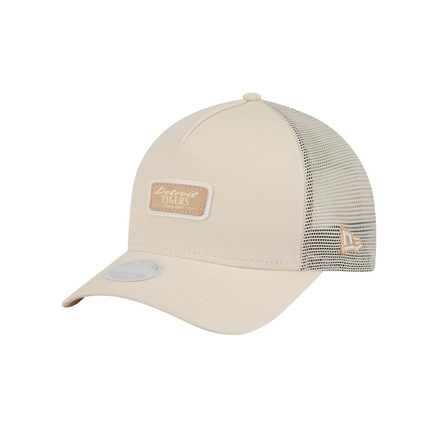Women's Light Beige Detroit Tigers Tonal Patch 9FORTY M-Crown A-Frame Trucker Adjustable Hat