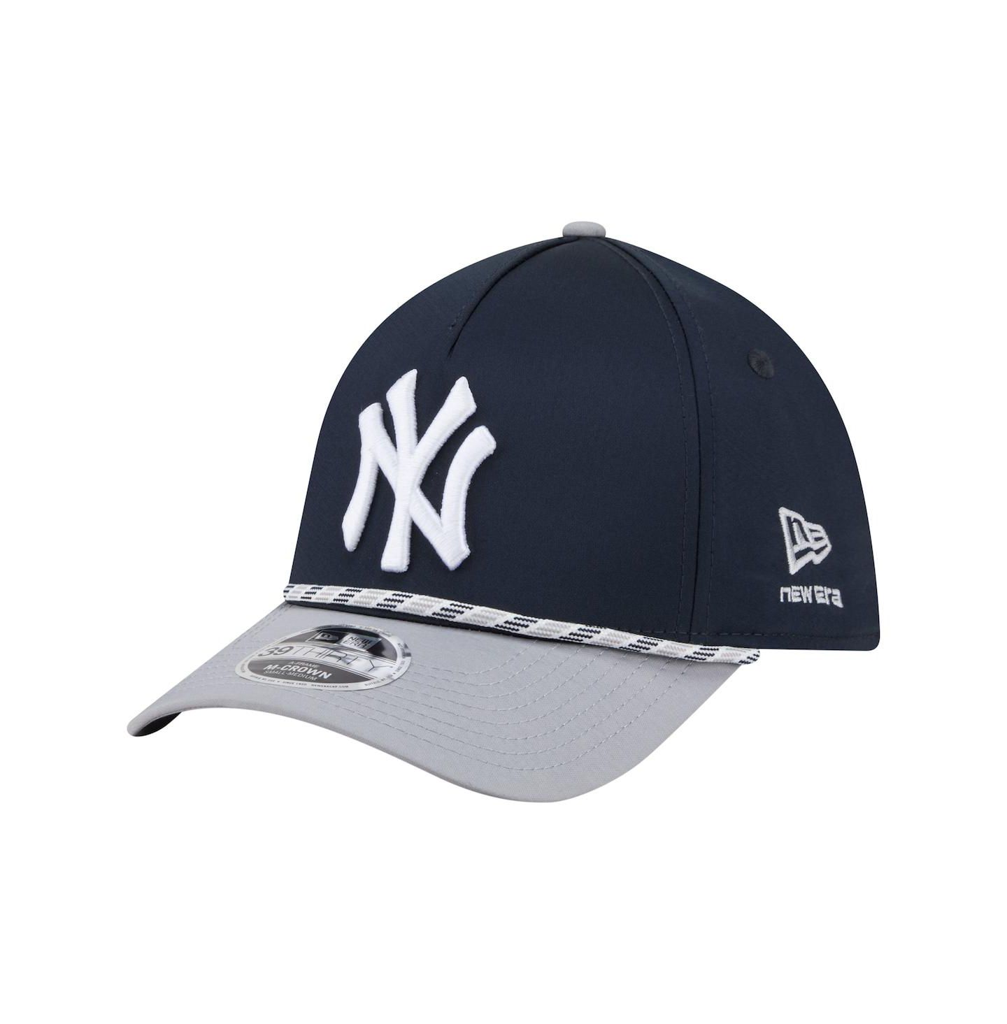 Мужская кепка New Era Navy/Gray New York Yankees Rope M-Crown A-Frame 39THIRTY Flex Hat — фото 1