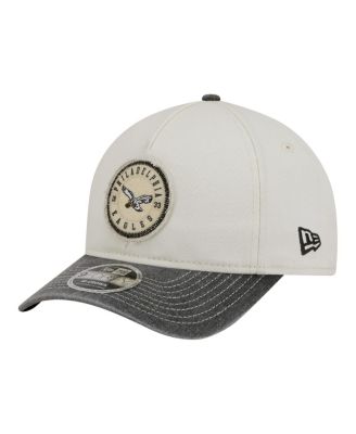 Men's White/Black Philadelphia Eagles 9FORTY Felt A-Frame Adjustable Hat