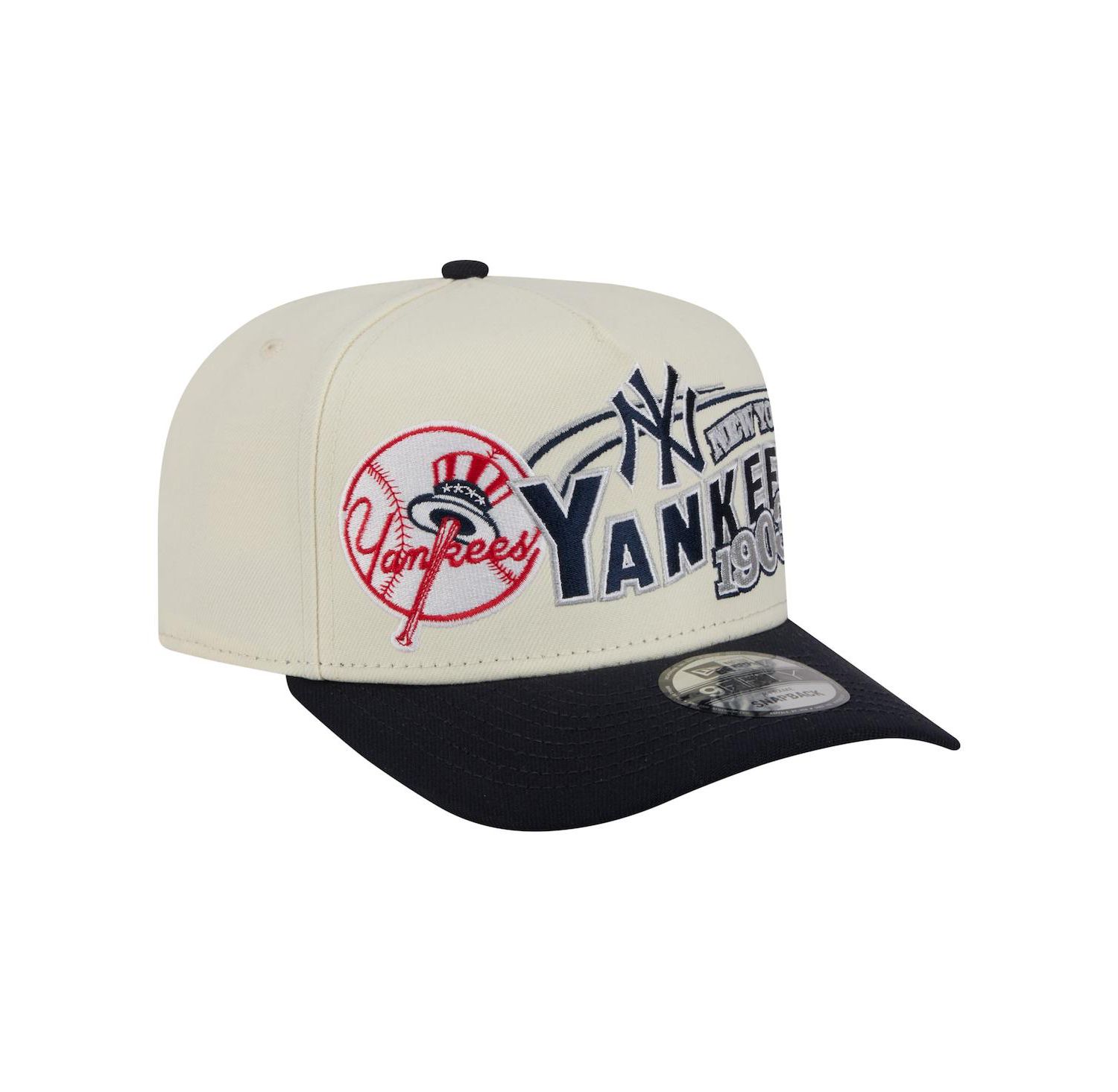 Men's Cream/Navy New York Yankees Classic A-Frame 9FIFTY Snapback Hat