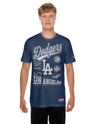 Men's Navy Los Angeles Dodgers Oversized Throwback Distressed T-Shirt