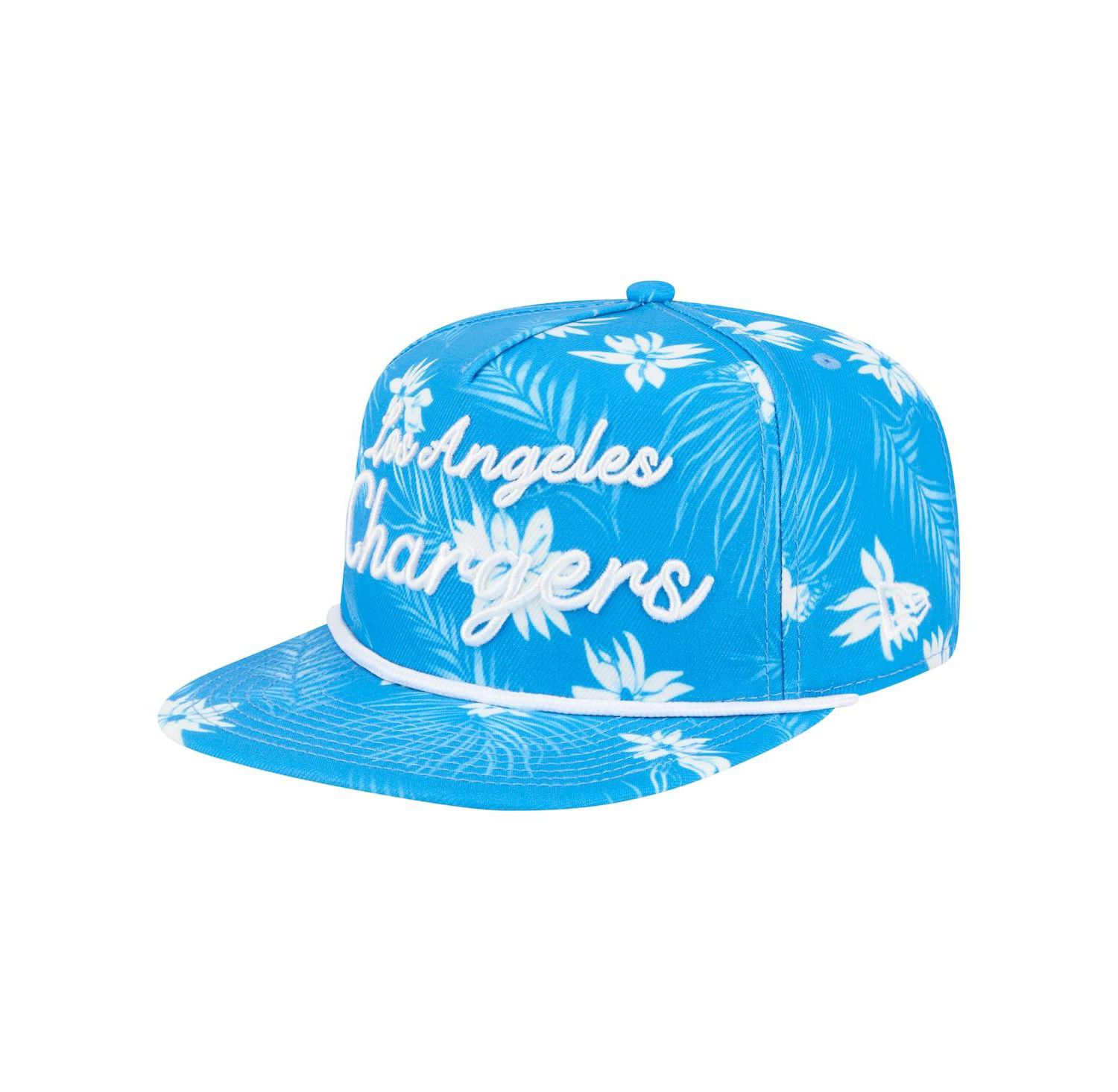 Men's Powder Blue Los Angeles Chargers Palm Print A-Frame 9FIFTY Snapback Hat