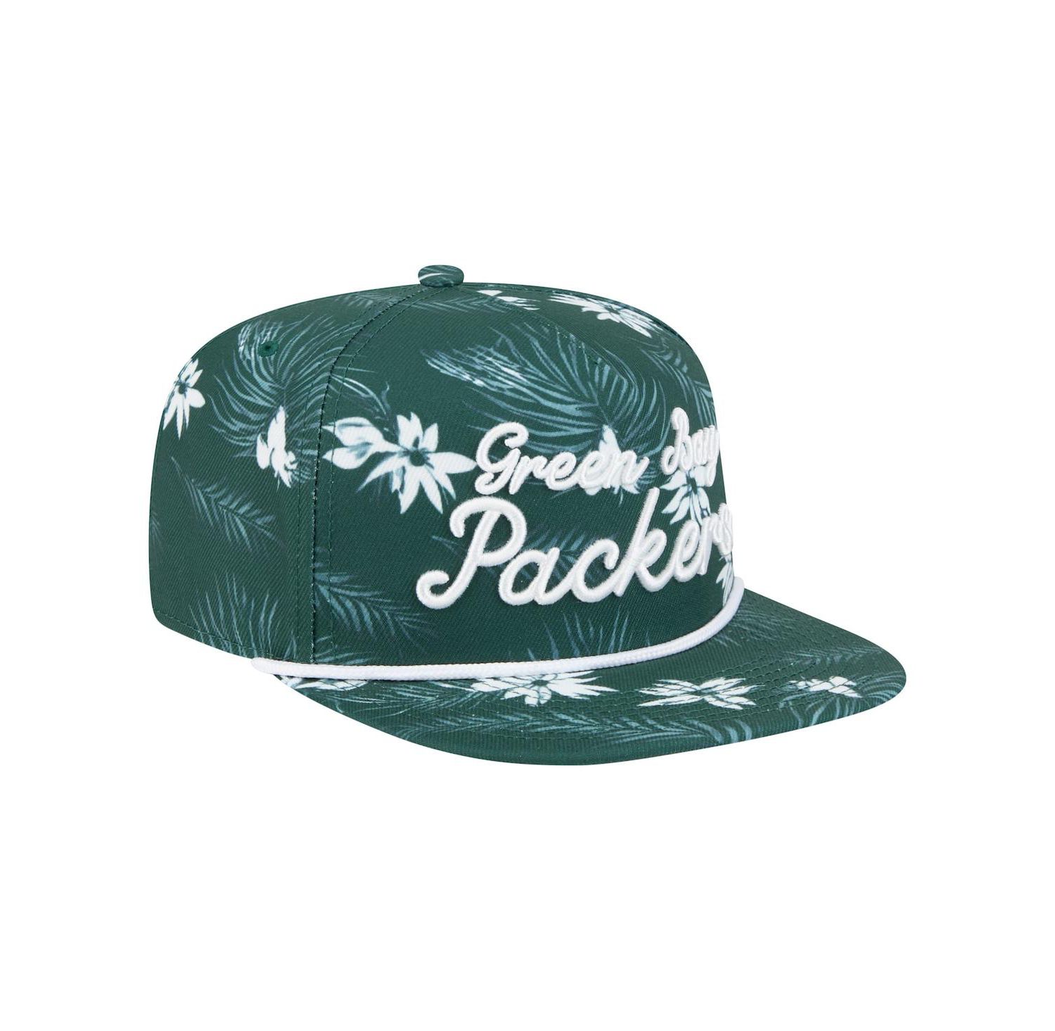 Men's Green Green Bay Packers Palm Print A-Frame 9FIFTY Snapback Hat