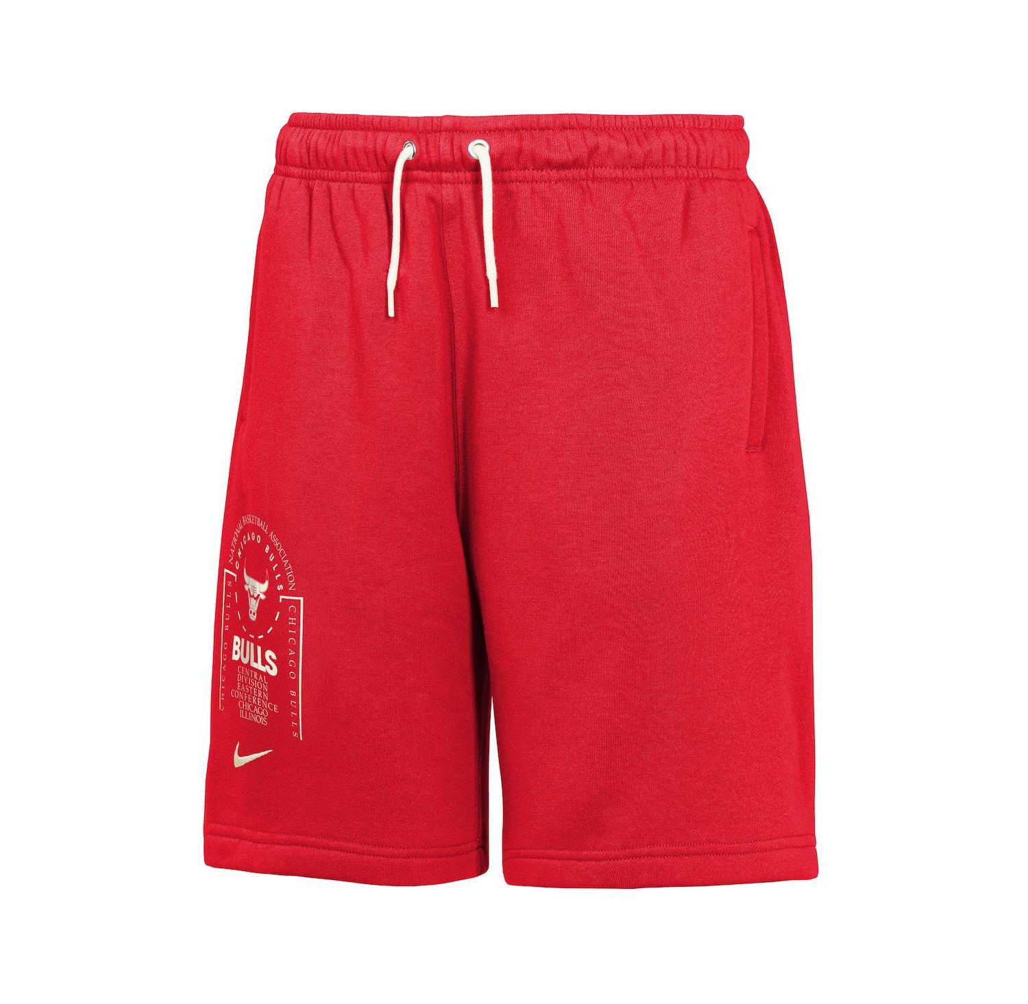 Big Boys and Girls Red Chicago Bulls Courtside Club Fleece Shorts