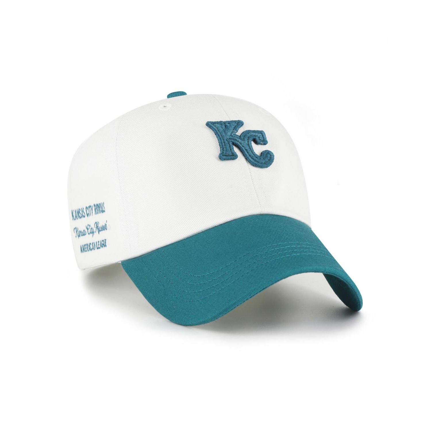 Men's White/Teal Kansas City Royals Contemporary Tonal Clean Up Adjustable Hat