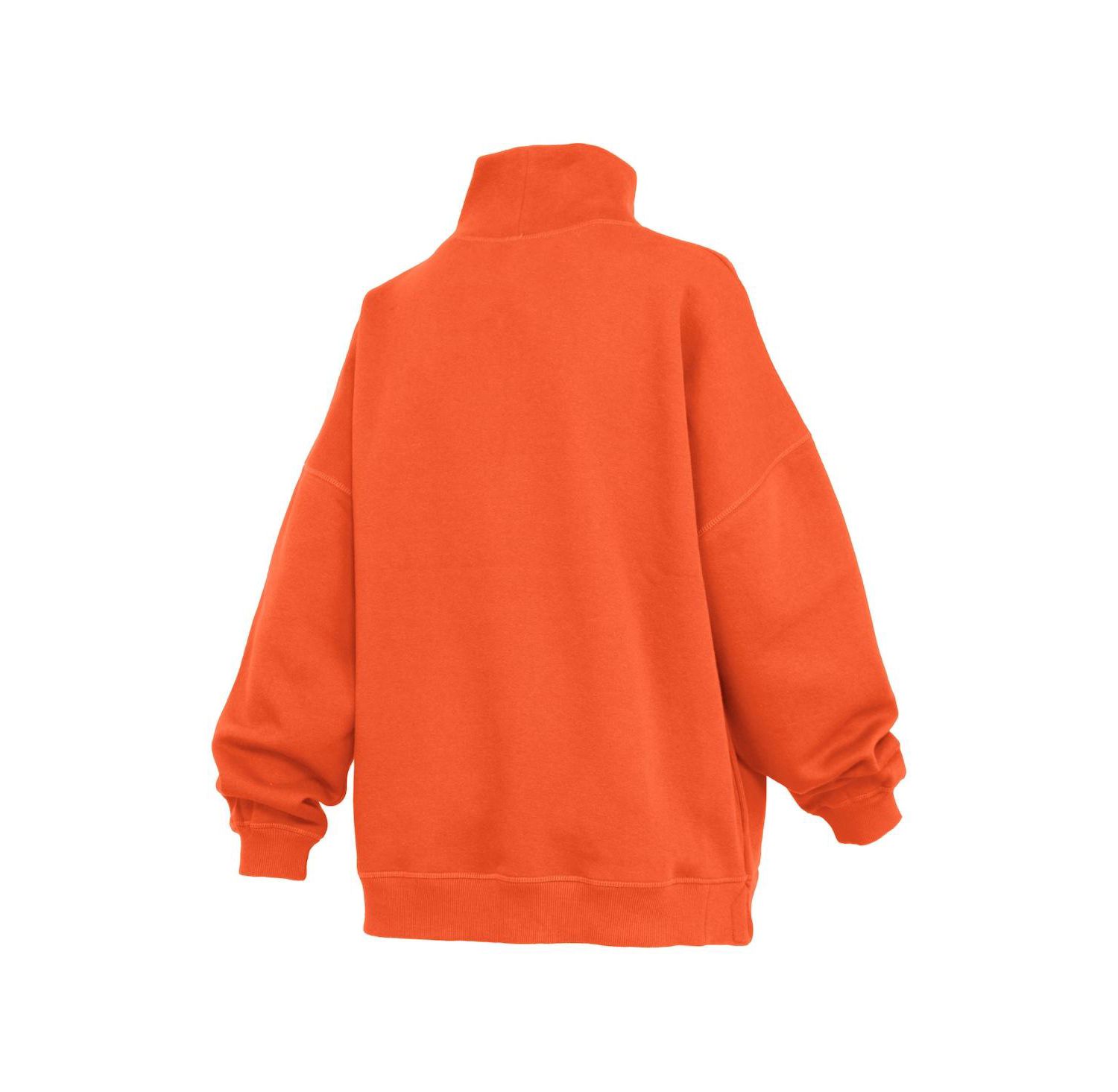 Women's Orange Clemson Tigers Oversized Mock Neck Sweatshirt