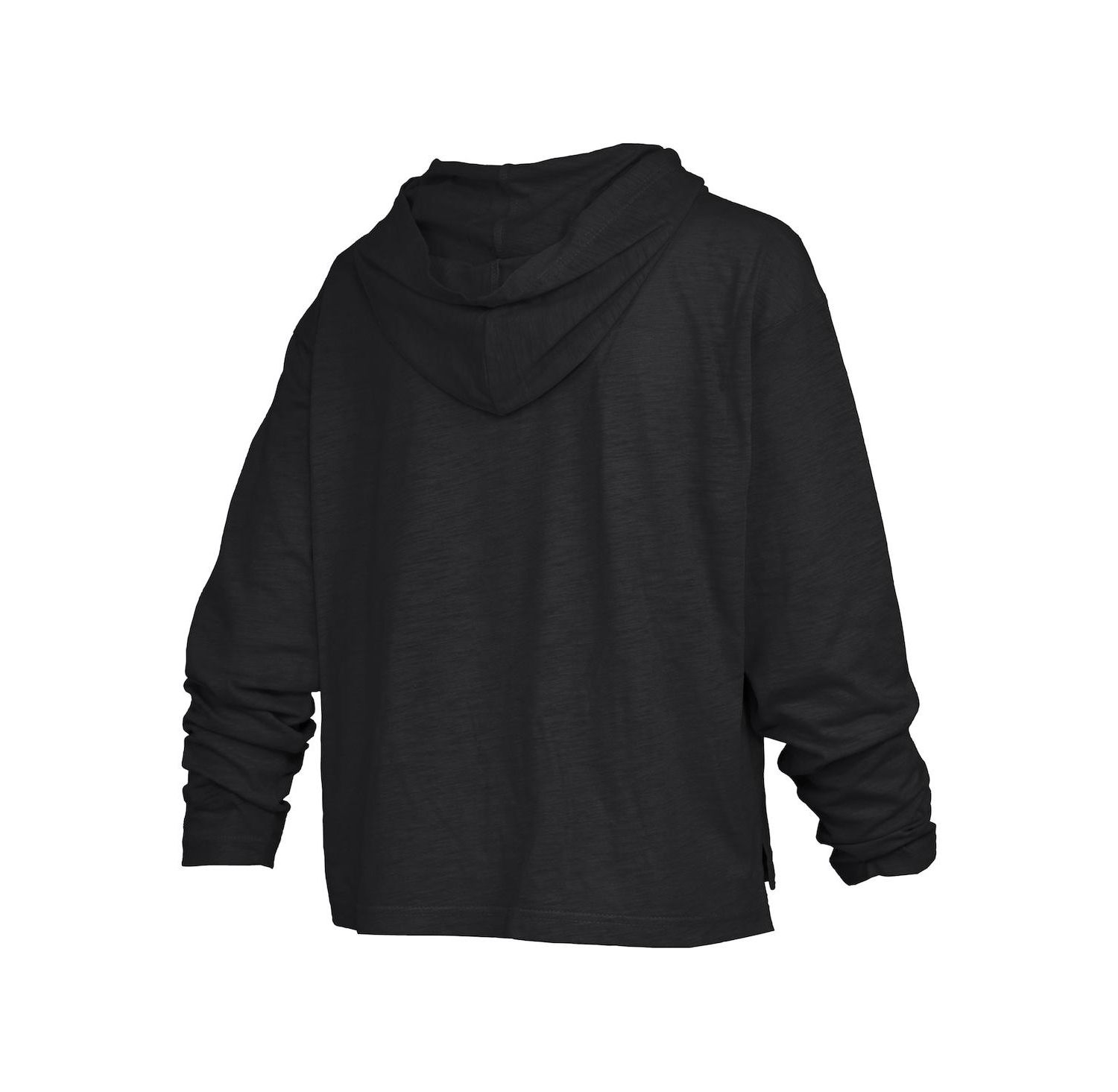 Women's Black Purdue Boilermakers Nelson Arch Over Logo Long Sleeve Hooded Slub T-Shirt