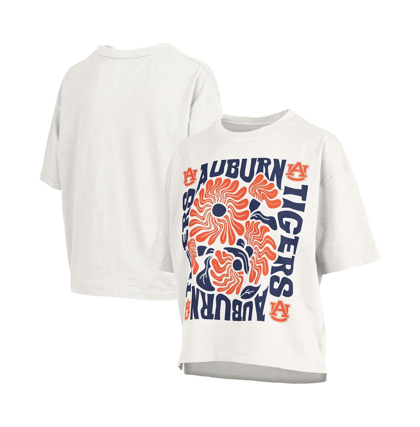Женская футболка Pressbox White Auburn Tigers Elena Oversized Slub — фото 1