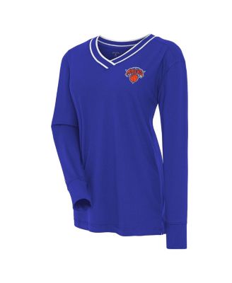 Women's Blue New York Knicks Symbolic Long Sleeve V-Neck Top