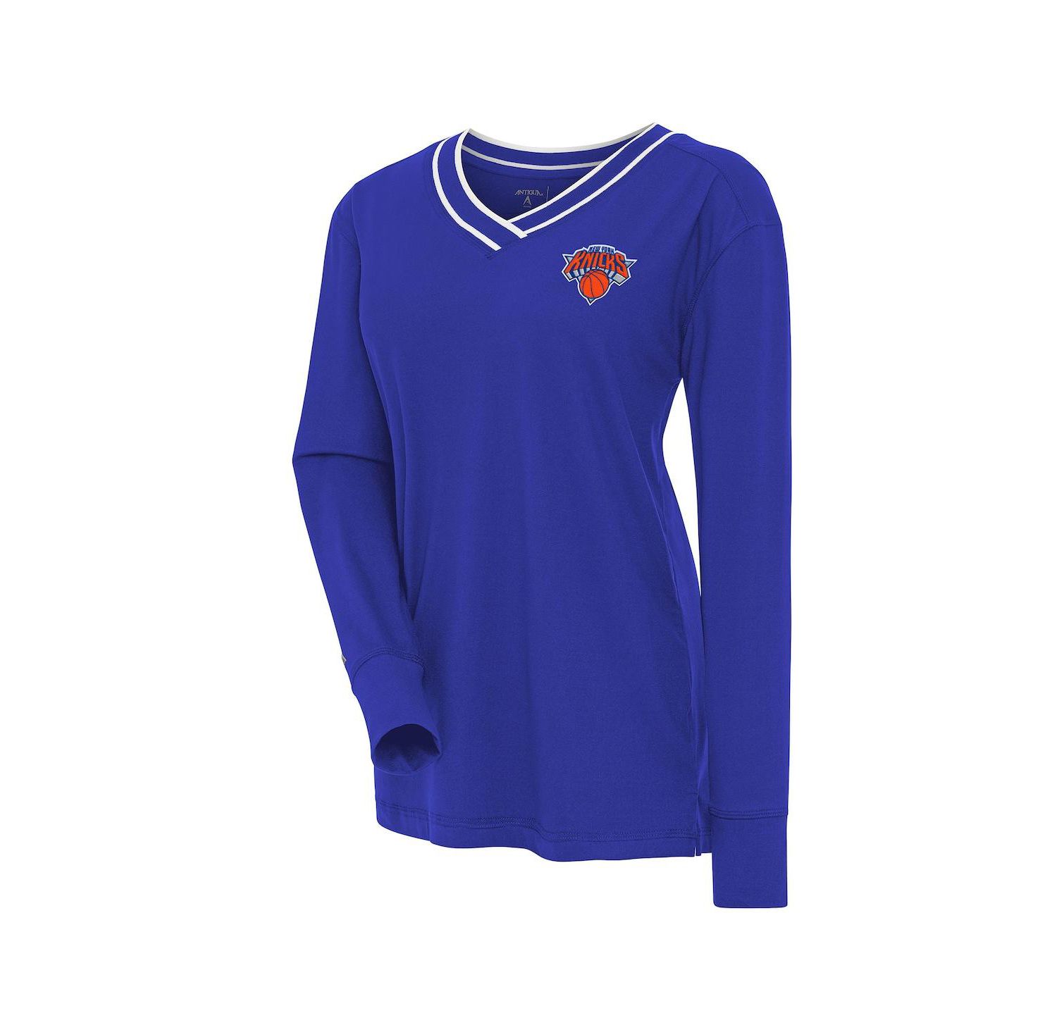 Women's Blue New York Knicks Symbolic Long Sleeve V-Neck Top
