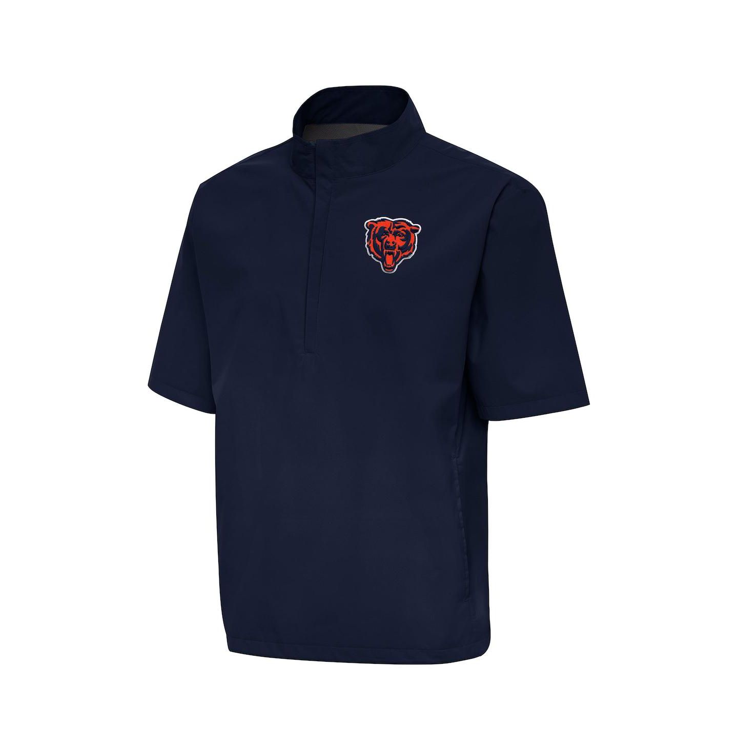 Мужская куртка Antigua Navy Chicago Bears Brisk Short Sleeve Quarter-Zip Windshirt — фото 1