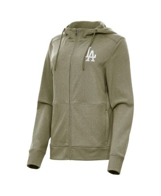Women's Olive Los Angeles Dodgers Seeker Full-Zip Hoodie Jacket