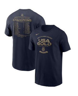 Men's Navy Men's USA Hockey 2026 Winter Gold Medal Roster T-Shirt