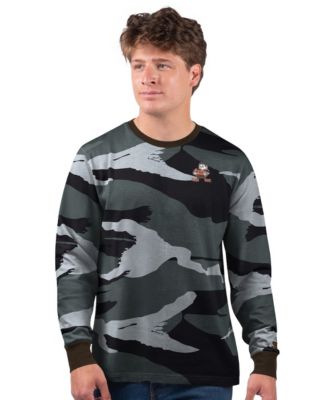 Men's Gray Cleveland Browns Thursday Night Gridiron Logo Long Sleeve T-Shirt