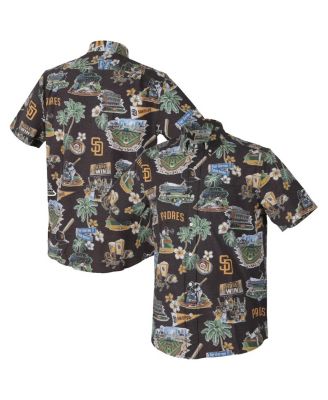 Men's Brown San Diego Padres Big & Tall Scenic Performance Tri-Blend Aloha Button-Down Shirt