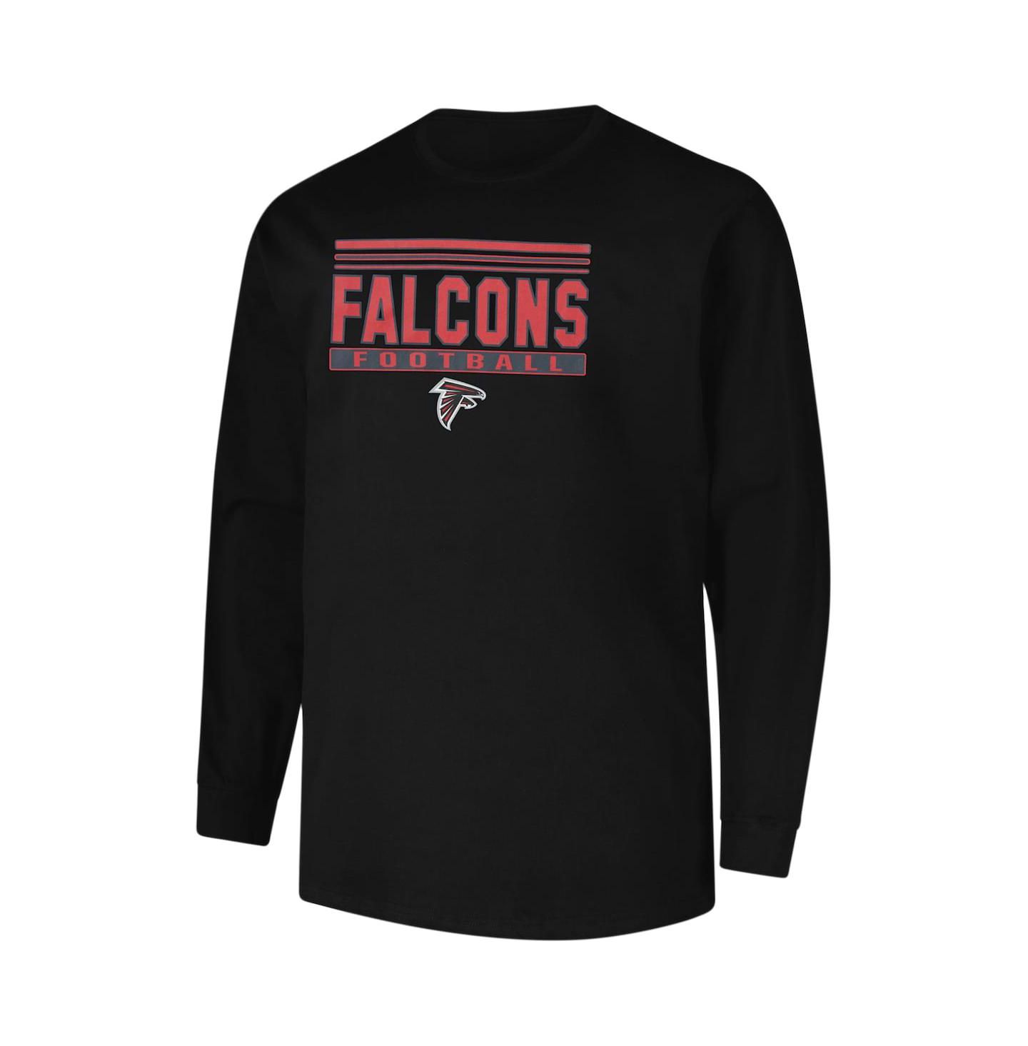 Мужской лонгслив Fanatics Atlanta Falcons Big & Tall Pop, Black — фото 3
