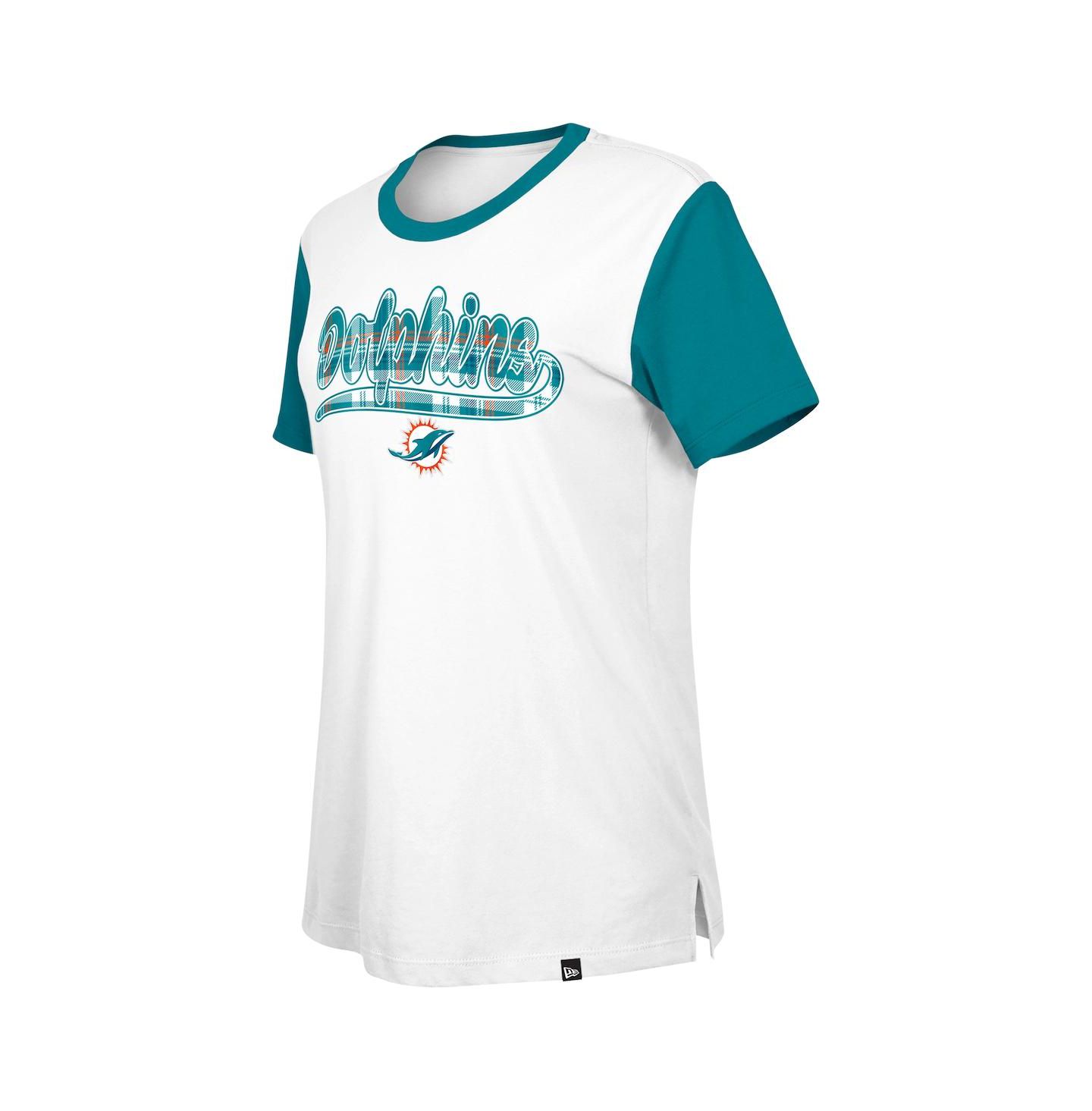 Женская футболка New Era White/Aqua Miami Dolphins 3rd Down — фото 4