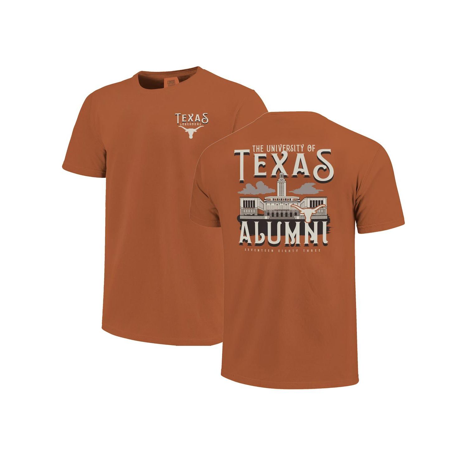 Men's and Women's Texas Orange Texas Longhorns Comfort Colors Campus Alumni T-Shirt