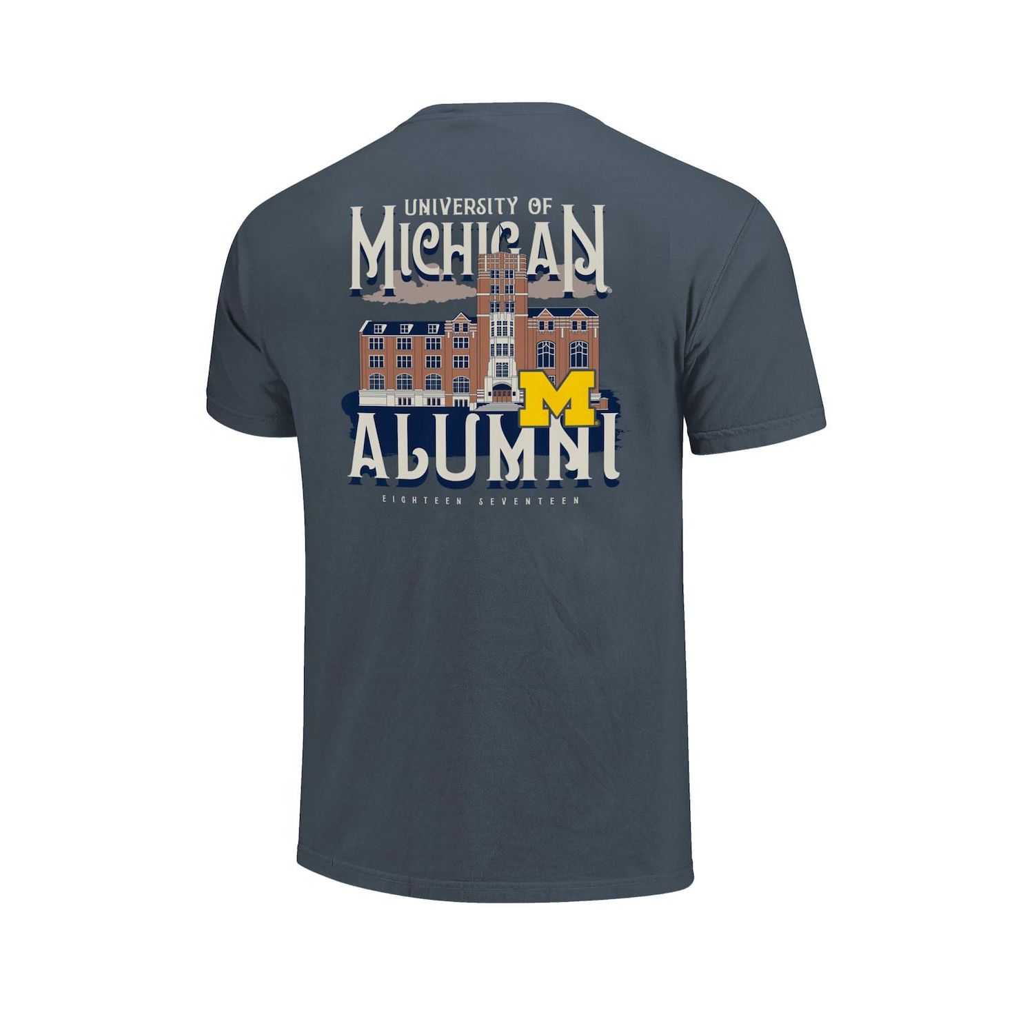 Men's and Women's Denim Michigan Wolverines Comfort Colors Campus Alumni T-Shirt