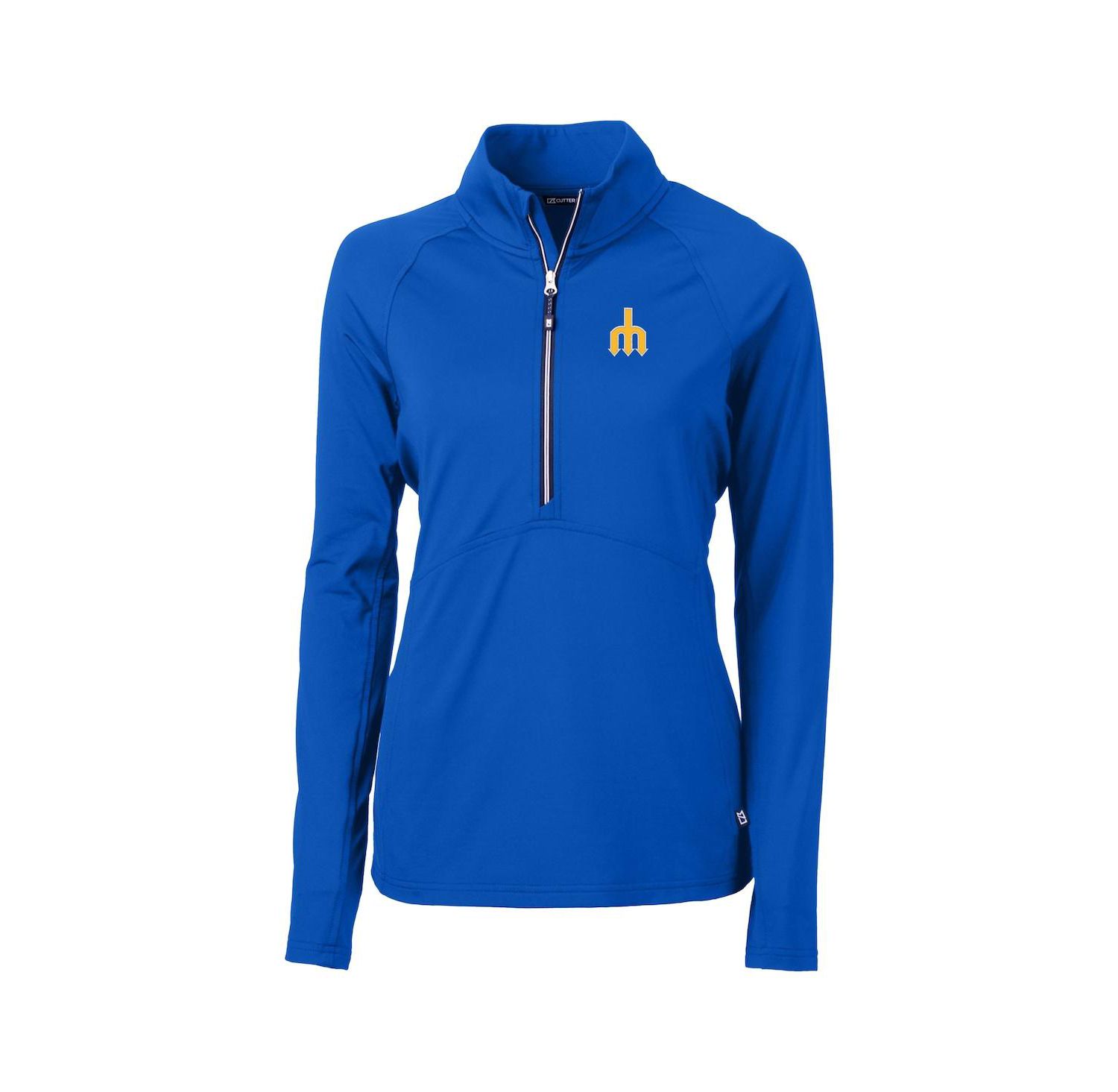 Women's Royal Seattle Mariners Dry Tec Adapt Eco Knit Stretch Raglan Half-Zip Top