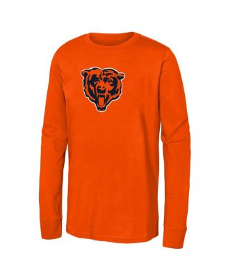 Big Boys and Girls Orange Chicago Bears Primary Logo Long Sleeve T-Shirt